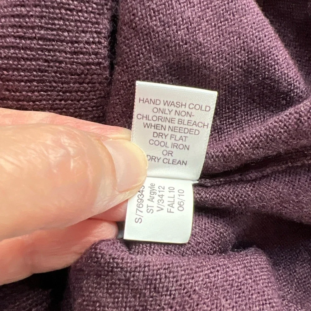Banana Republic Merino Wool Argyle V Neck‎ Pullover Sweater